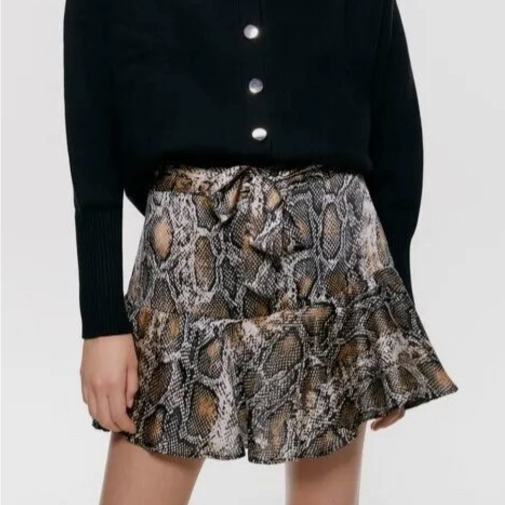 Zara Snakeskin Skirt / Skort XS
